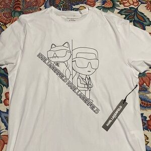 Karl Lagerfeld Men’s Black and White T-Shirt